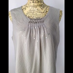 Coldwater Creek Large Ice Grey Sleeveless Blouse